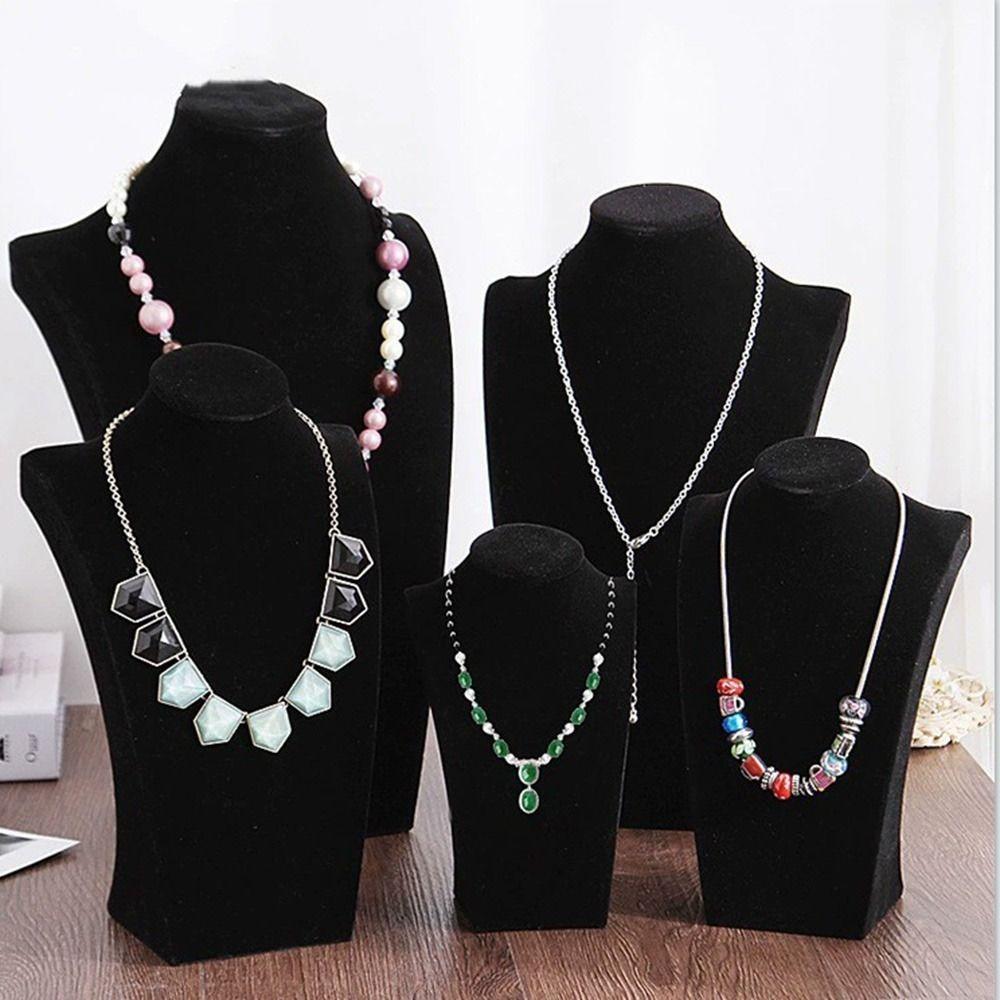 Human Shape Necklace Display Stand Velvet Cloth Ornament Holder Jewelry Show Rack  Home Showcase
