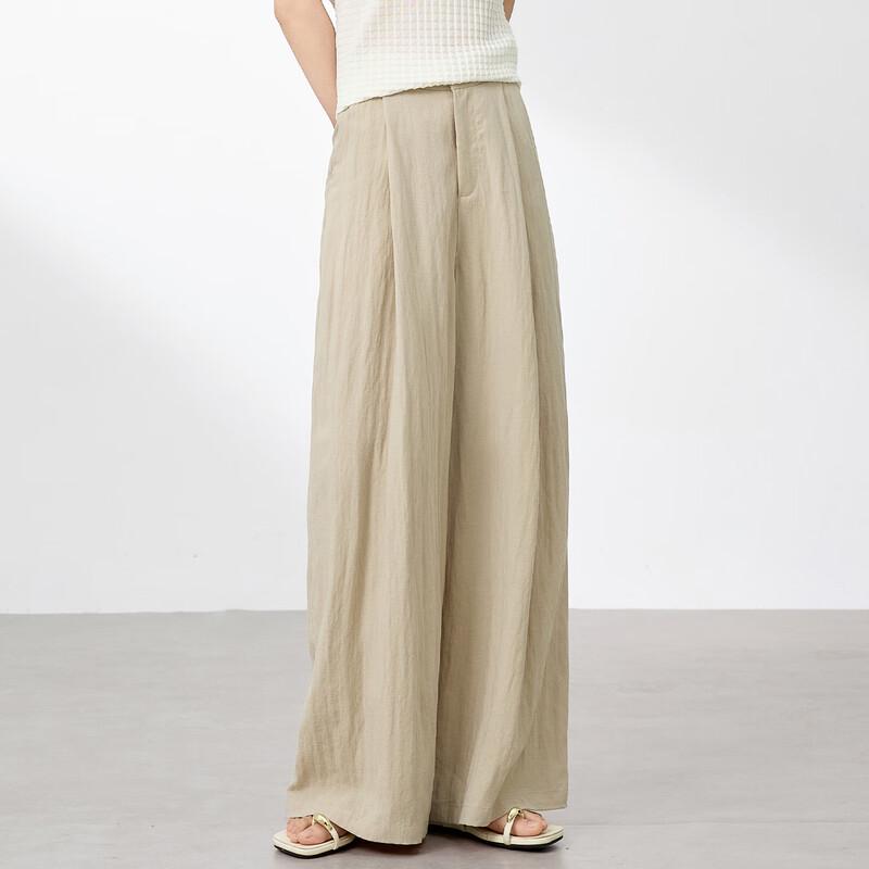La Chapelle Women's Tencel Linen Wide-Leg Pants