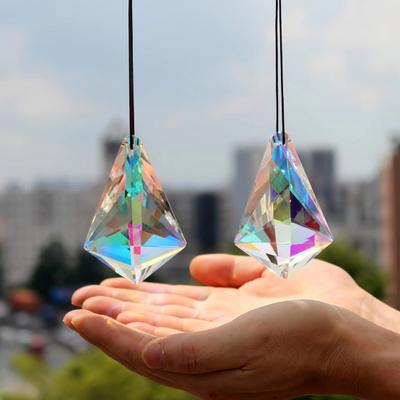 Faux Crystal Sun Catcher Decoration Indoor Outdoor Home Office Garden Window Hanging Prism Rainbow Maker Ornament Pendant