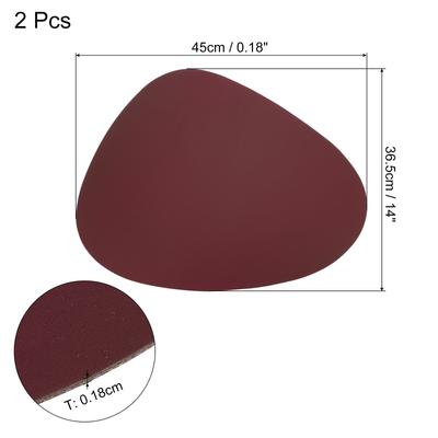 2pcs Irregular Shape PU Leather Placemats Oil-Proof Waterproof Dual-Sided Place Mats for Kitchen Bistro Tables Bars Coffee Shop