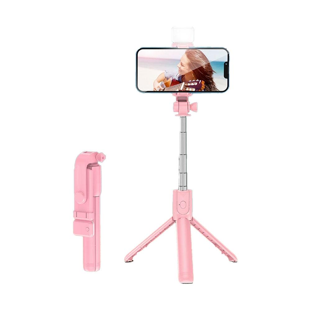 Cell Phone Selfie Stick Tripod Bluetooth Remote Wireless Selfi Stick Phone HolderStand with Beauty Fill Light for Phone