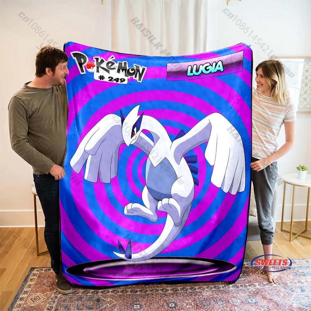 Free Shipping! HD Pokemon Lugia Print Blanket Warm Soft Comfortable Home Travel Blanket Sofa Bedding Cover Blanket Gift for Kids