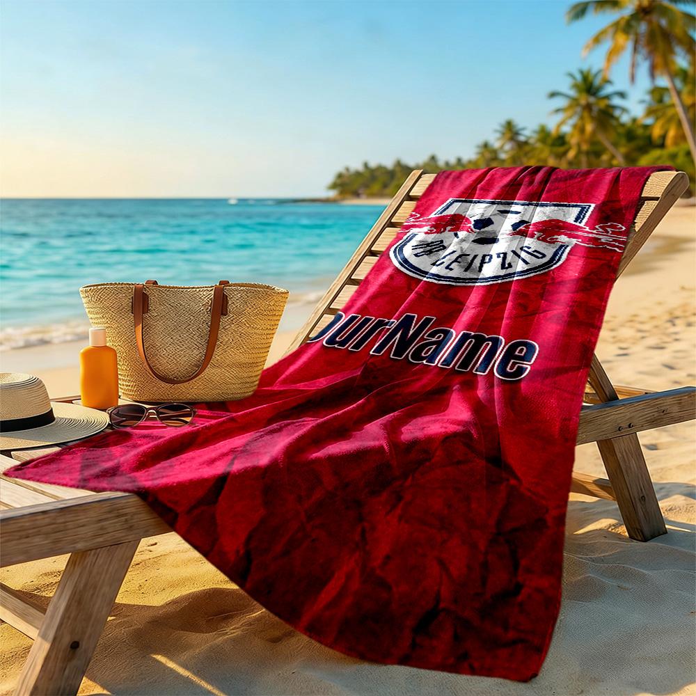 Rb Leipzig Customizable Name Beach Towel Super Soft Absorbent Suitable For Swimming Gym Camping Yoga Vacation