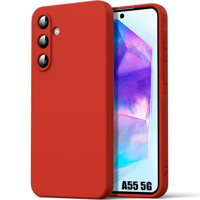 Coque - Samsung - Galaxy A55 5G - Rouge Mat - Antichoc - Slim - TPU