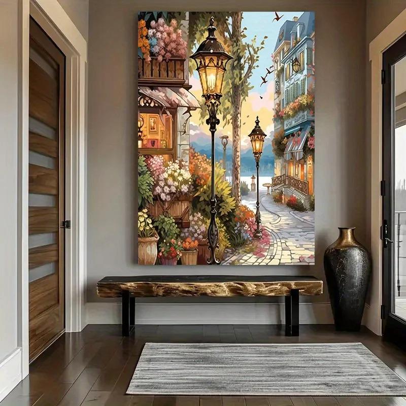 Colorful Coastal Cityscape Wall Art, Seaside Town Canvas Print, Wall Decor Art, Home Decor,Holiday Deco, Perfect Gift