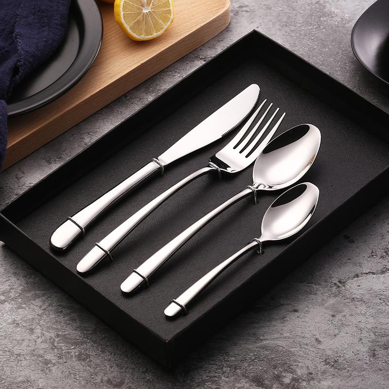 304 stainless steel knife, fork, spoon, western tableware, heavy and elegant series steak knife, thickened cloth wheel light