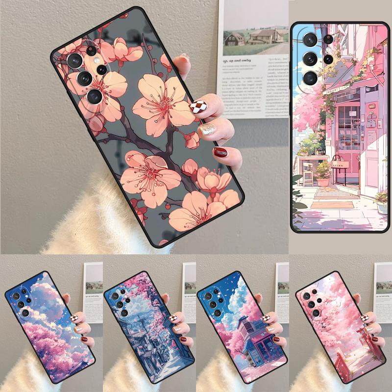 Cherry Blossom Bumper Phone Case for Samsung Galaxy note 10 pro S26 Ultra S23 S24 FE S25 S21 S22 PLUS shockproof Cove