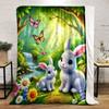 Spring Meadow with Cute Bunnies and Butterflies Print Blanket Soft and Cozy Perfect for the Living Room Bed Sofa or a Nap,gift