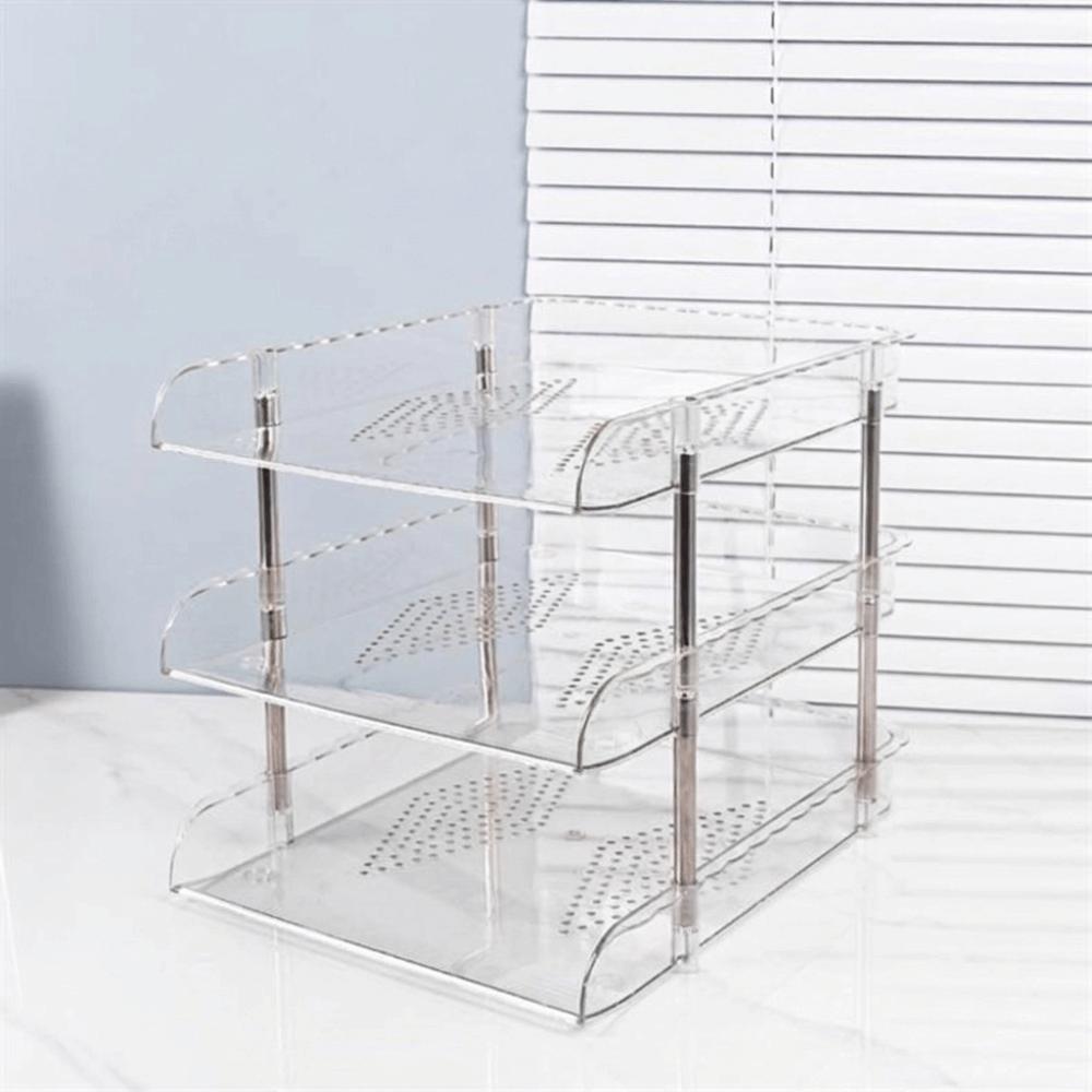 Large Capacity Desktop File Organizer Transparent Paper Holder Modular Storage Rack  Home