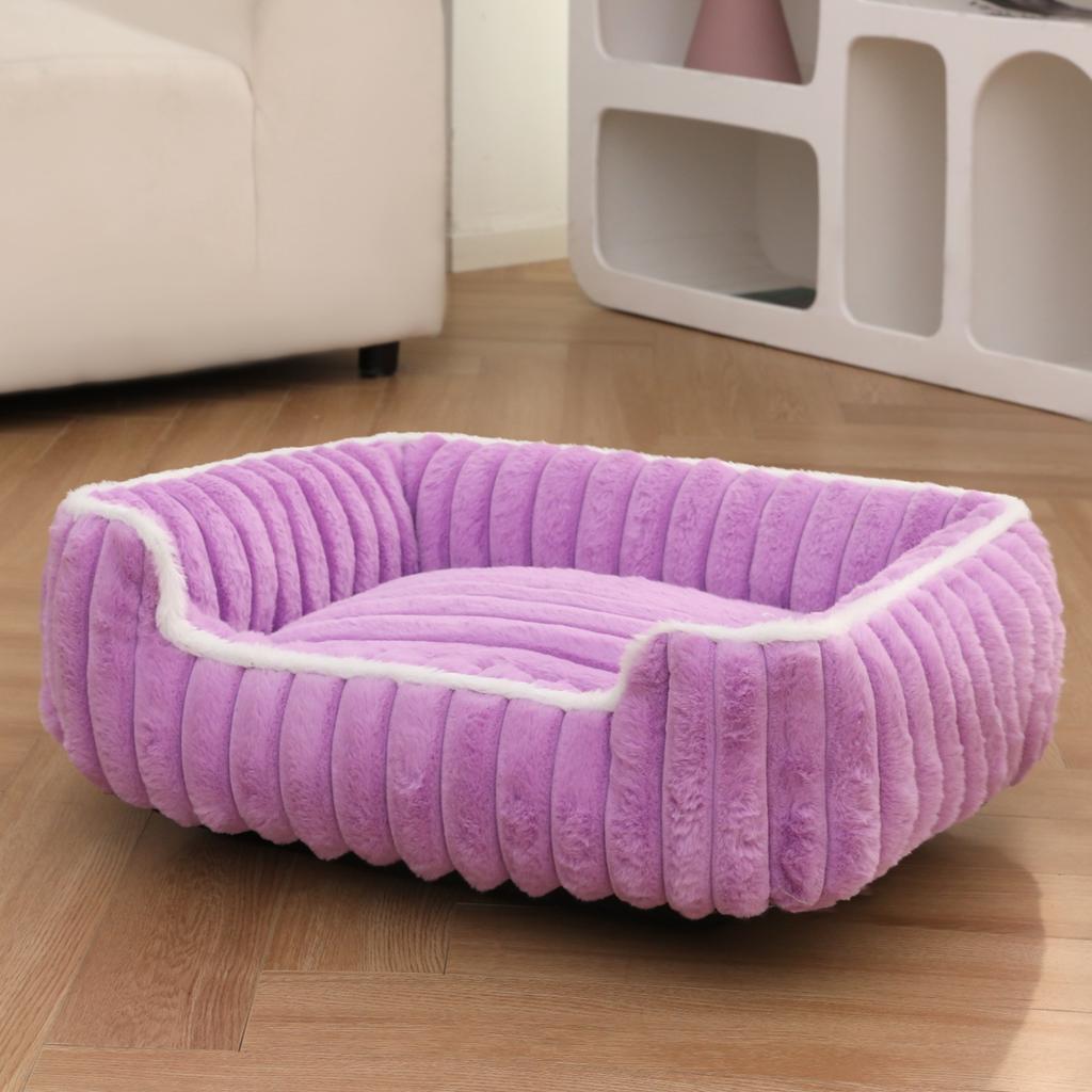 Cat nest, thickened straight bar square nest, rabbit plush, soft and comfortable pet bed for deep sleep, also suitable for dogs