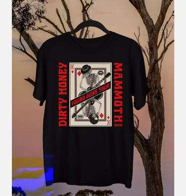 Dirty Honey and Mammoth WVH Heavy Cotton T Shirt For Men Full Size Unisex T-Shirt