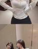Sexy Lace Slim Fit Two-Piece Style Long-Sleeve T-Shirt: This Year's Trendy Must-Have