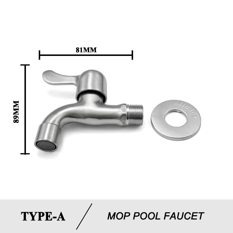 

G1/2 High Quality Stainless Steel Wall Mounted Brushed Finish Bibcock Washing Machine Mop Pool Single Cold Water Garden Faucet