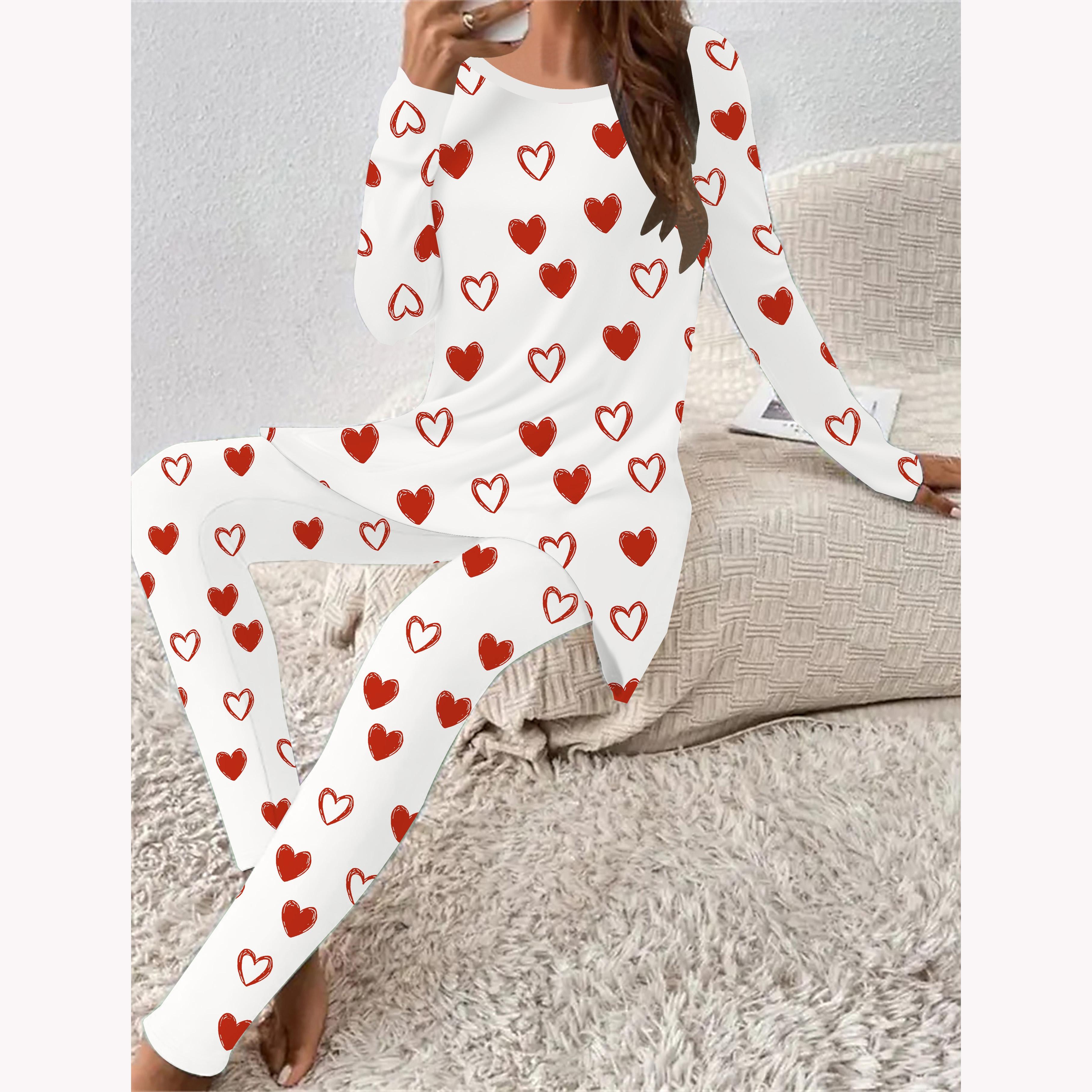 

Евро-американская мода 3D принт символа сердца женский всесезонный комплект из двух предметов: футболка с длинным рукавом + длинные брюки. Идеальный подарок на День святого Валентина 1XL