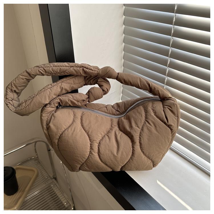 Large Capacity Women's Crossbody Bag Soft Cott-padded Jacket Bag Lightweight Waterproof Dumplings Bag For Women