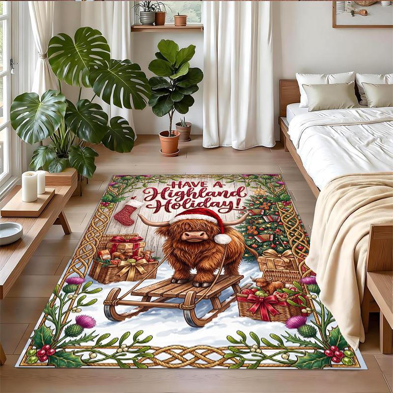 Julmönstrad Kvadratisk Matt Mjuk Halkfri Golvmatta För Sovrum Semesterpresent