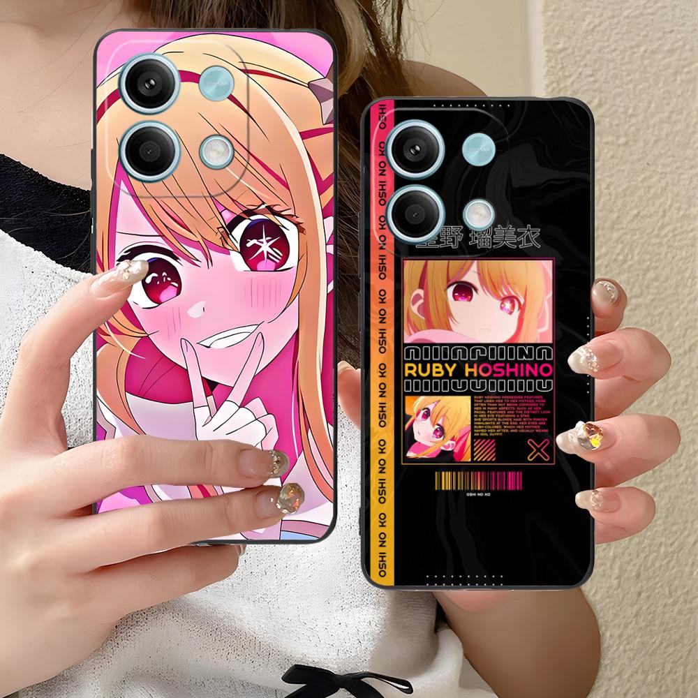 Oshinoko Hoshino Ruby Phone Case for Xiaomi Redmi 15 14 13 12 A5 3 2 1 C Plus 4G 5G Colorful Printing Cover Pretty Smartphone