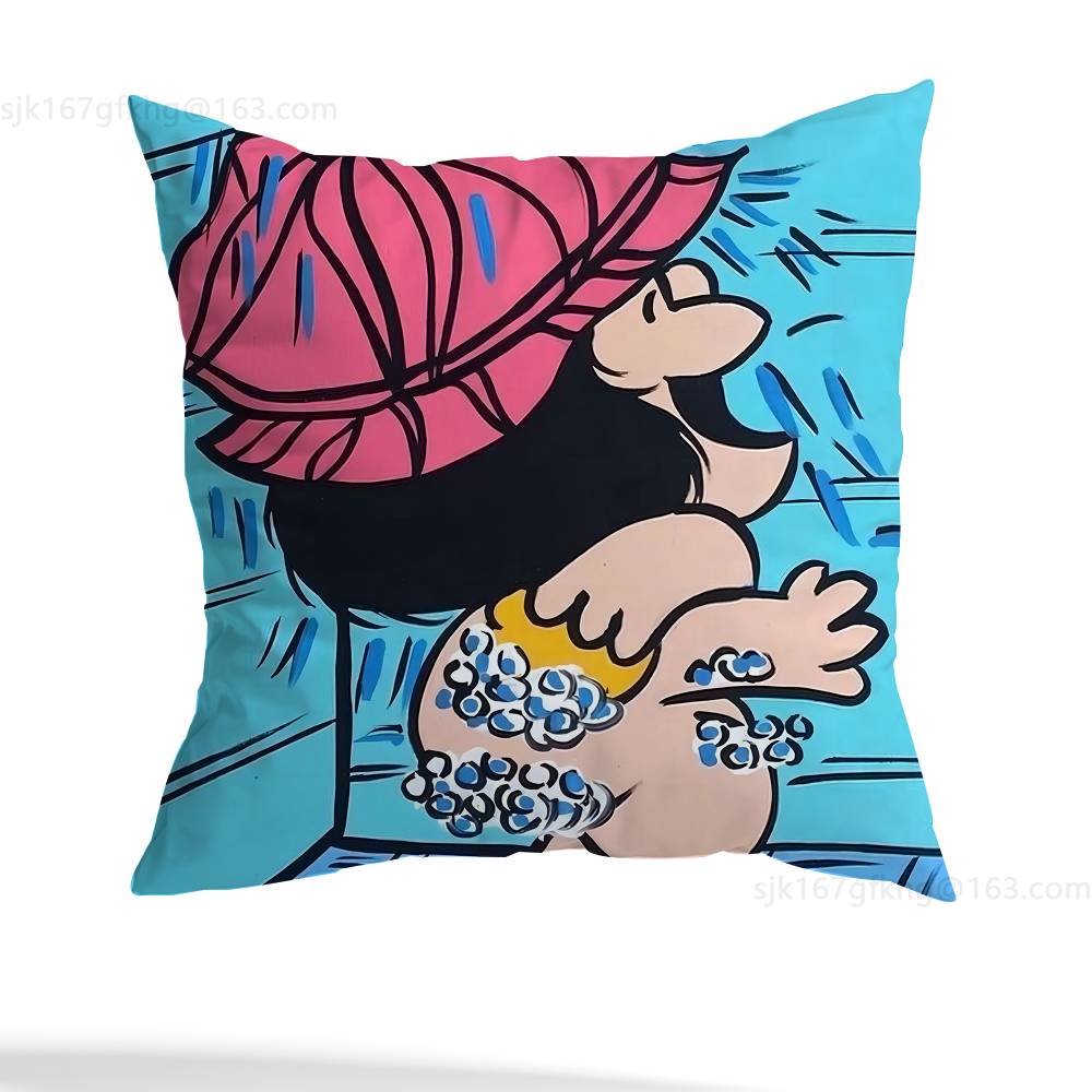 Cute M-Mafalda Pillow Case Pillow Case Living Room Sofa Cushion Cover Suitable For Home Bedroom Room Decoration