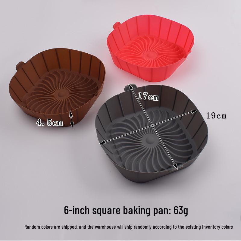 High-Temp Resistant Double Handle Silicone Air Fryer & Oven Baking Pan with Oil Draining Tray