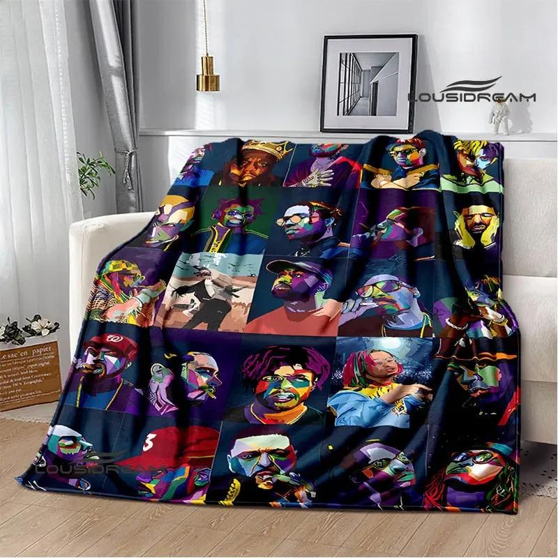 2PAC Hip -hop Singer Fashion Printed Blanket Warm Bed Blanket Soft and Comfortable Blanket Home Travel Blanket Birthday Gift
