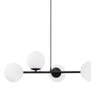 Siena Black Hanging Lamp 6-Bulb White Lampshade E14