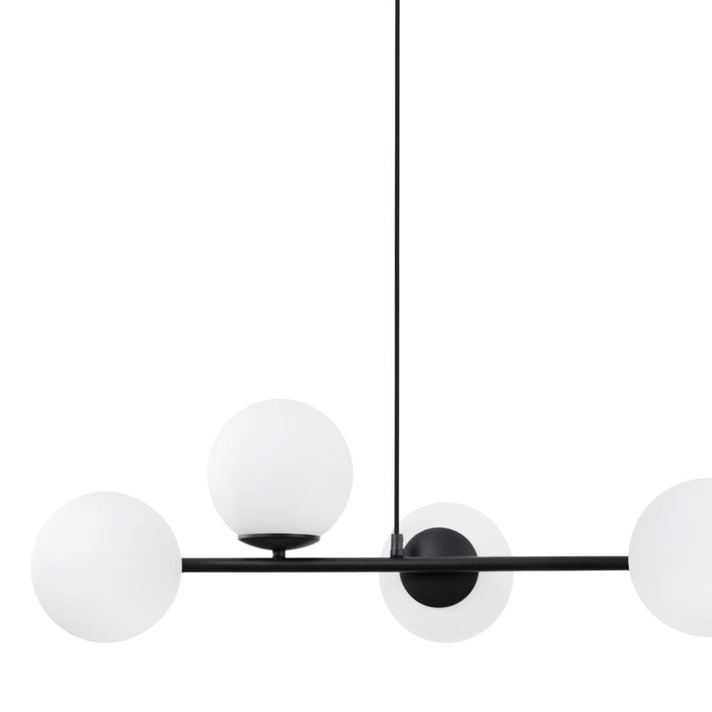 Siena Black Hanging Lamp 6-Bulb White Lampshade E14