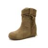 Short boots autumn new retro western boots flat-bottomed stacking boots casual fringed Martin boots