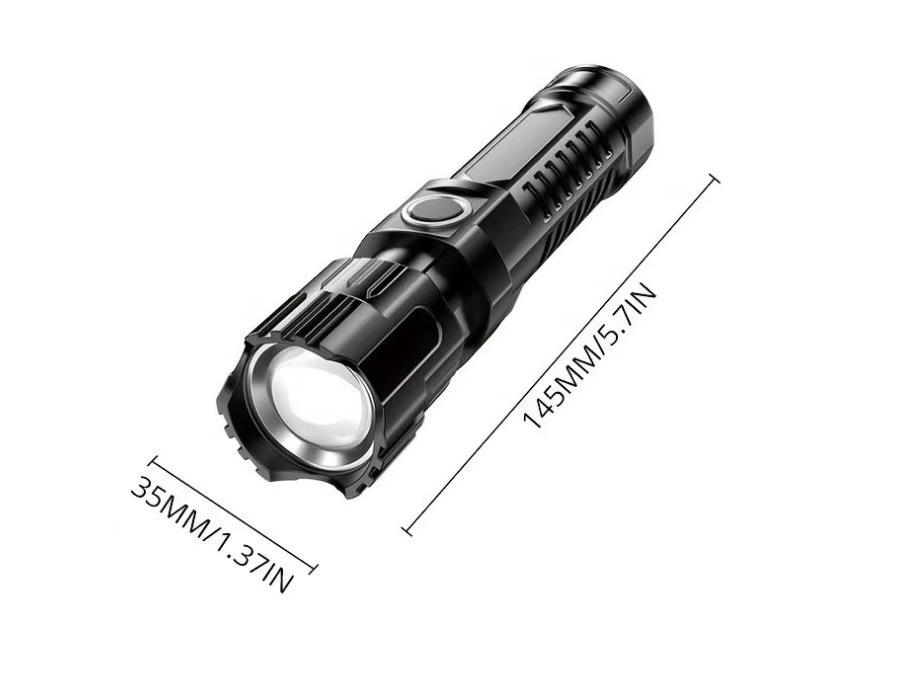 High-Performance Portable Flashlight: Outdoor Telescopic Focus, Small Steel Cannon Design