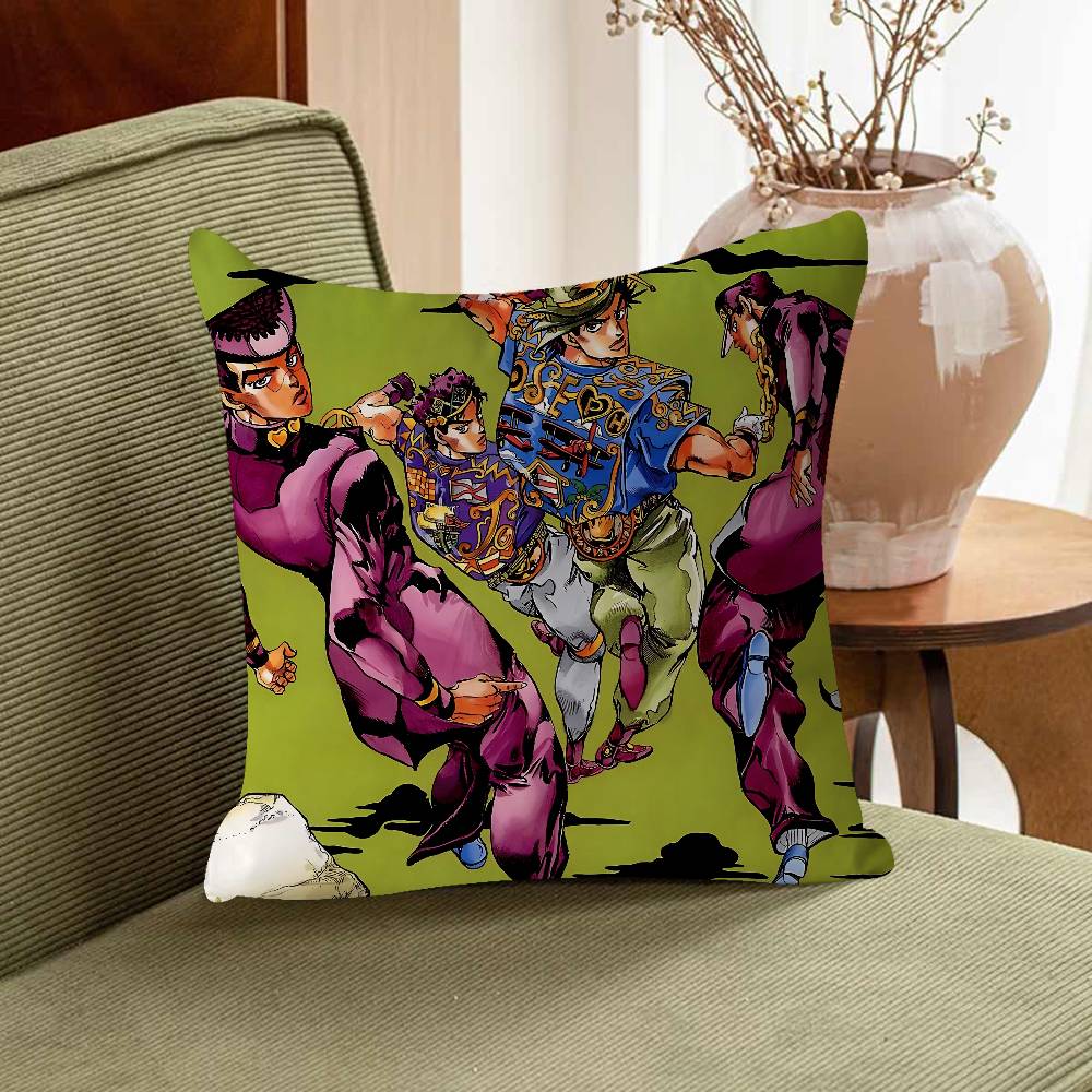 J-Jotaro Kujo J-JOJO 45*45cm Cushion Cover Pillow Cover Decor Pillowcase Home Pillowcase For Couch Pillow