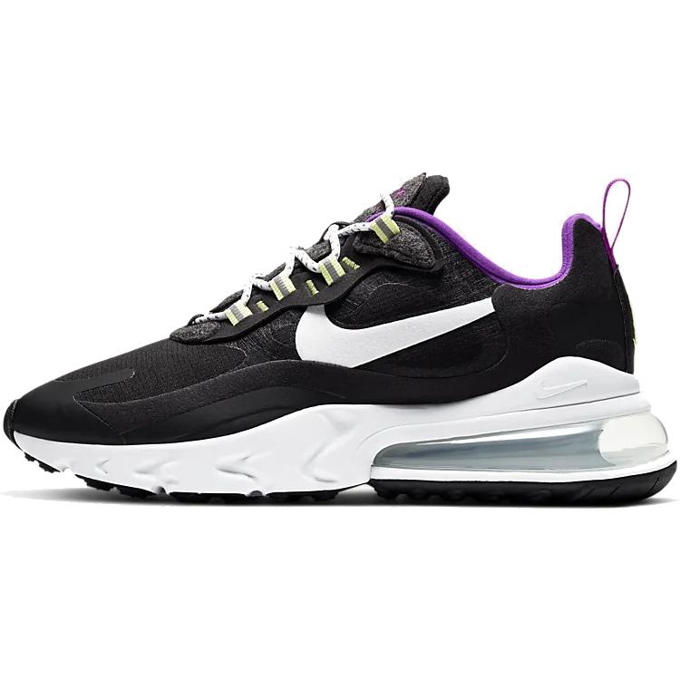 Nike Womens Air Max 270 React SE 'Black White Vivid Purple' (women's sizes) Black / White / White / Vivid Purple Running Shoes CV7956 011