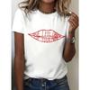 Save The Drama For Your Mama Lip Graphic Tee Oversized Short Sleeve Trendy Casual Top