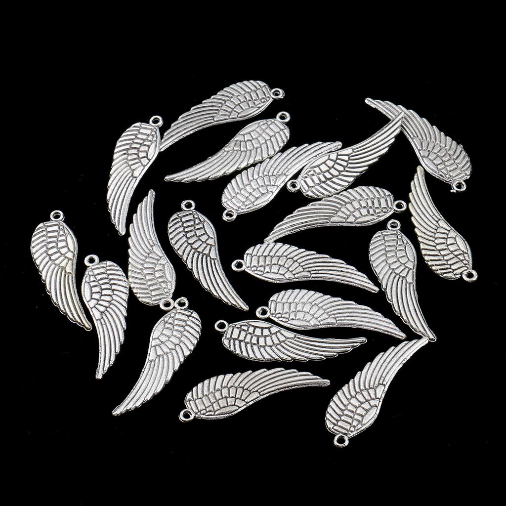 20 Pieces Tibetan angel Wing Charm Pendant Jewelry Making Accessories