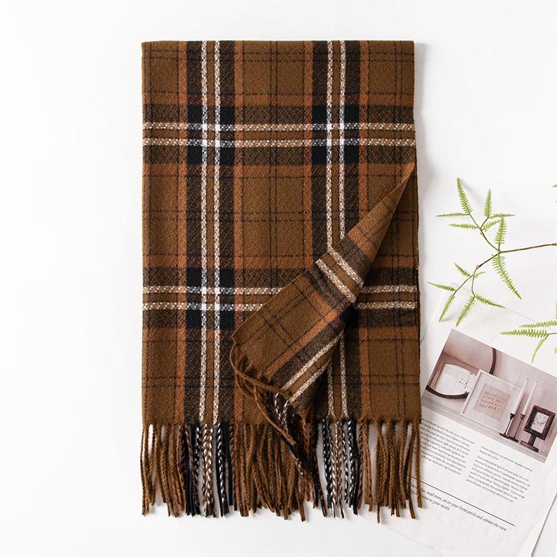 New Autumn and Winter Maillard Scarf Light Luxury and High End Korean Style Tassel Fashion Versatile High End Warm Scarf
