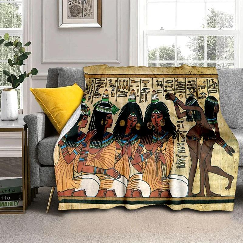 Pharaoh Egyptian Mythology Hieroglyphics Blanket,Soft Throw Blanket for Home Bedroom Bed Sofa Picnic Travel Office Cover Blanket