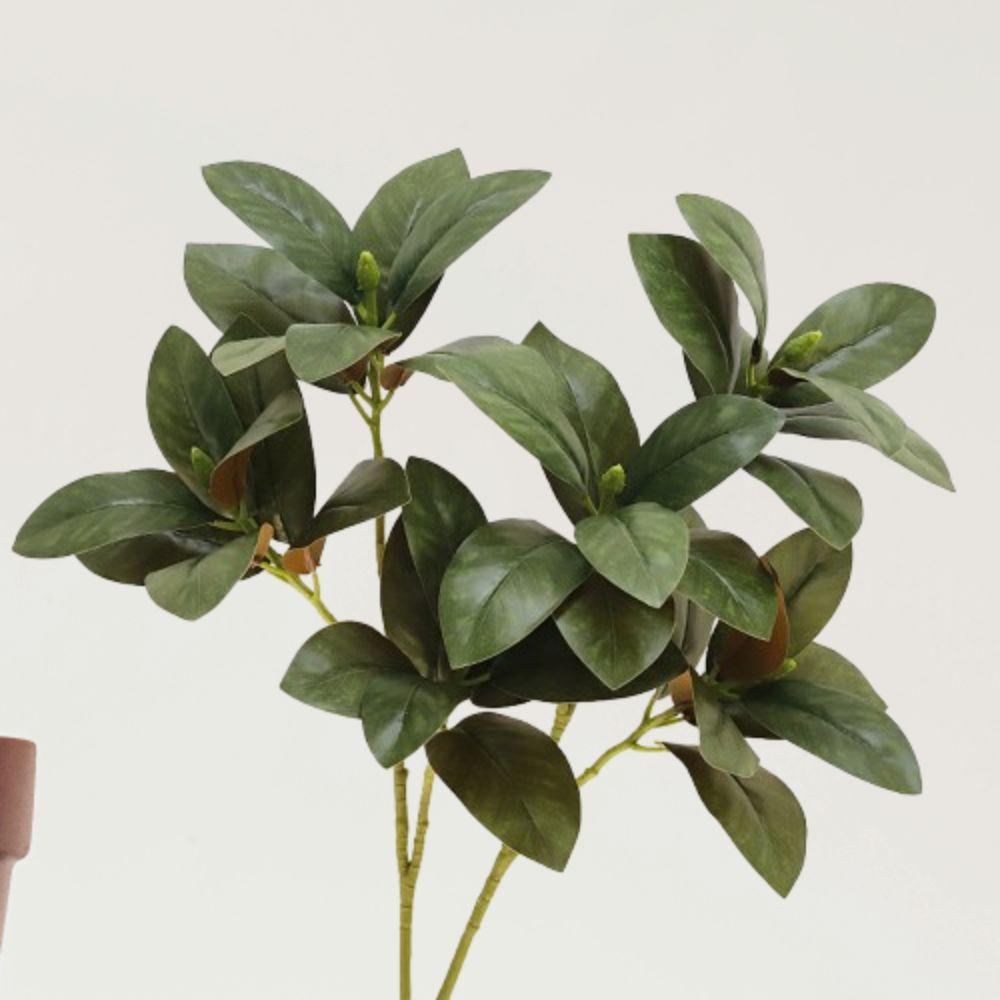 75cm Simulated Magnolia Tree Branch Real Touch Green Plants  Outdoor Garden Decor