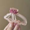 Hair Claw Hollow Butterflies Design 3D Rose Flower Decor Hair Clip Non-slip Teeth