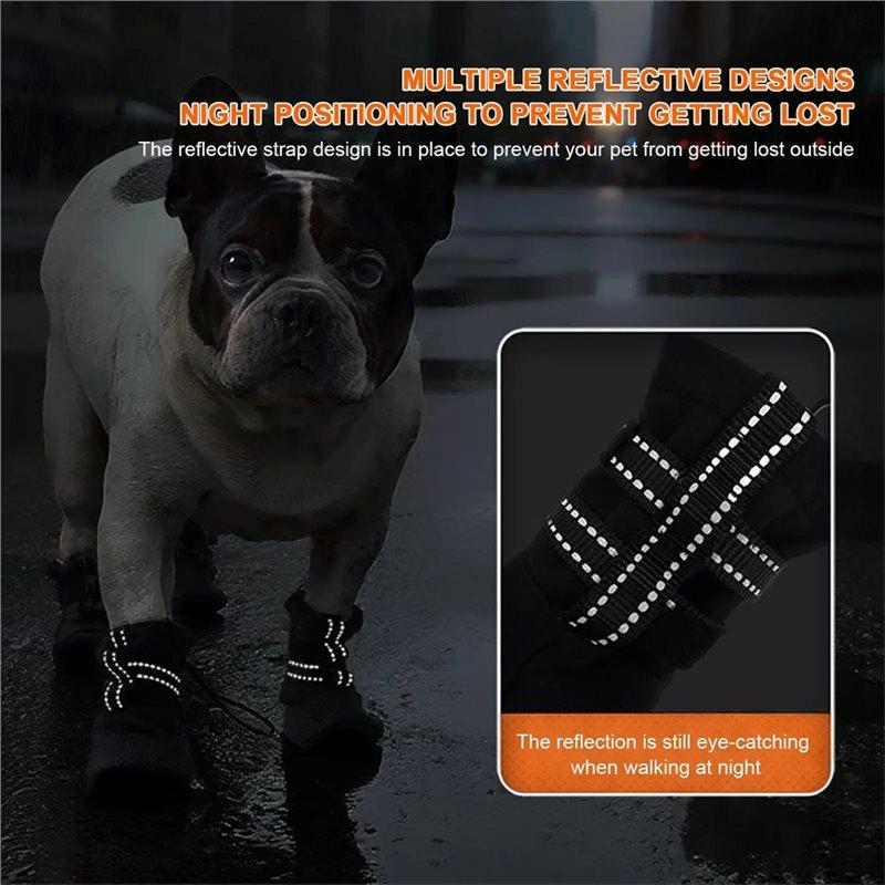 Hundeschuhe für heißen Asphalt, 4er-Pack, rutschfest, Haustierbedarf, Hundepfoten-Wundschutzschuh für Wanderungen, Spaziergänge im Freien