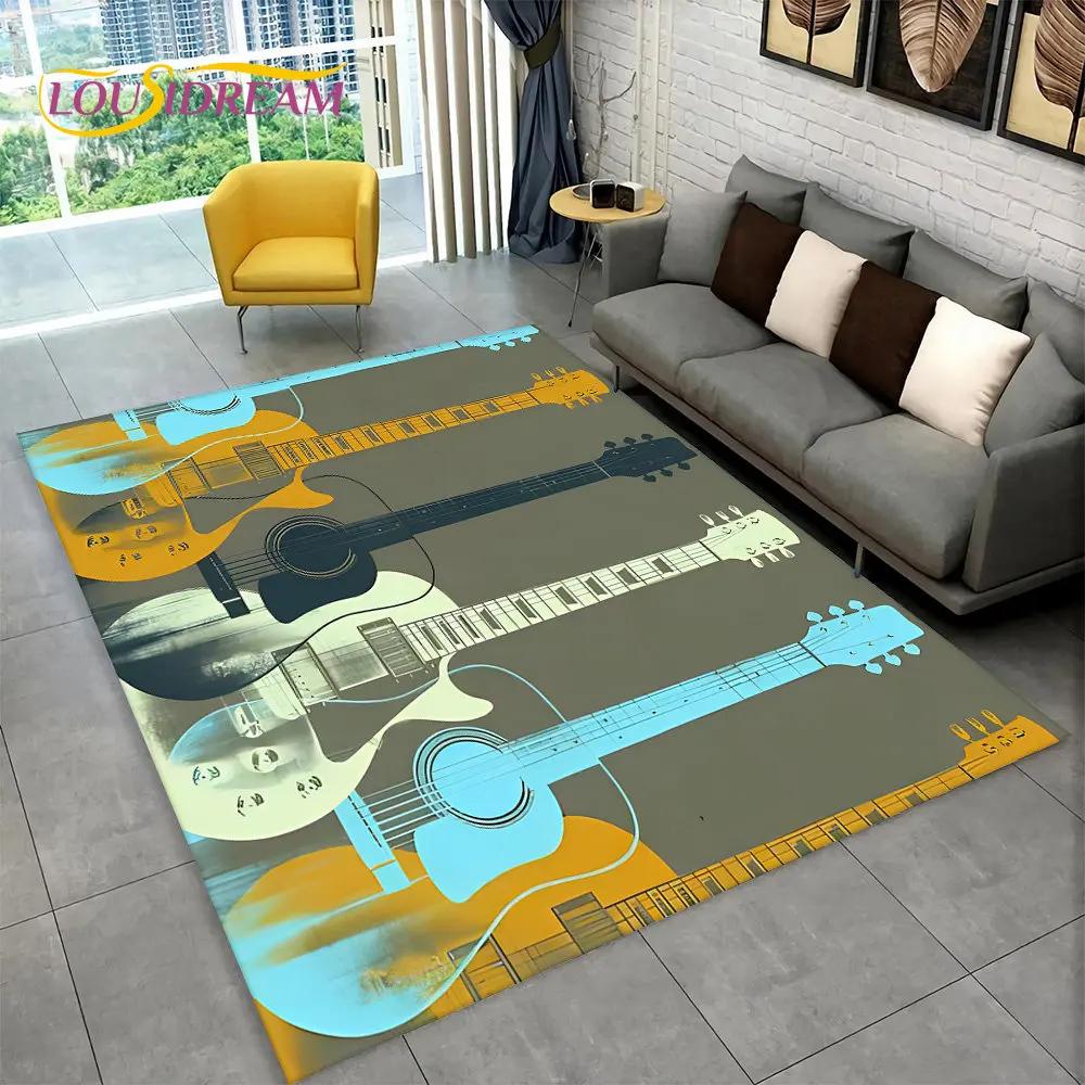 Gitara klasyczna gitara elektryczna dywanik basowy, dywanik do salonu sypialnia Sofa wycieraczka Decor, gra dla dzieci antypoślizgowa mata podłogowa