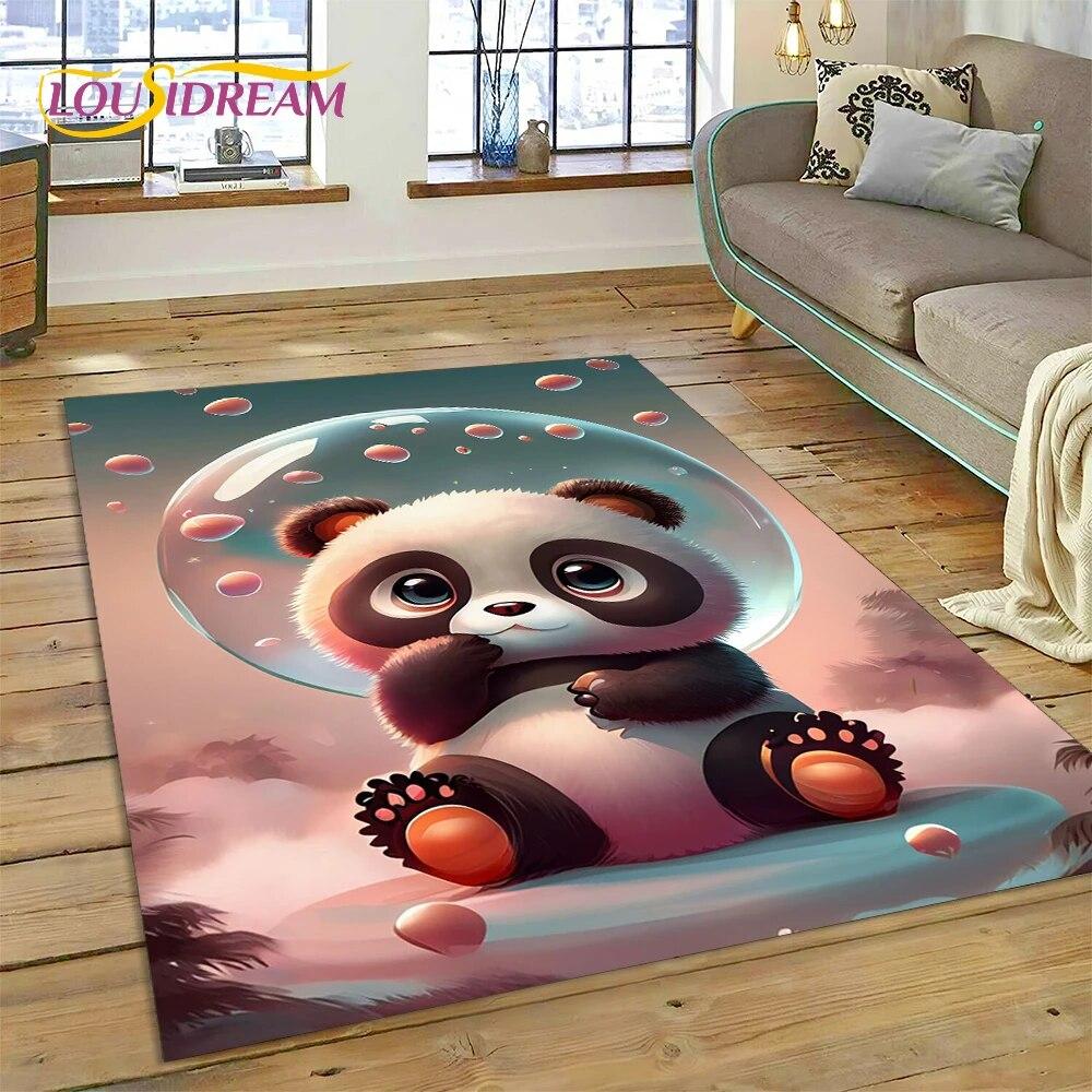 Dream Cute Panda Cartoon Animal Carpet Rug for Home Living Room Bedroom Sofa Doormat Decor,Kids Play Area Rug Non-slip Floor Mat