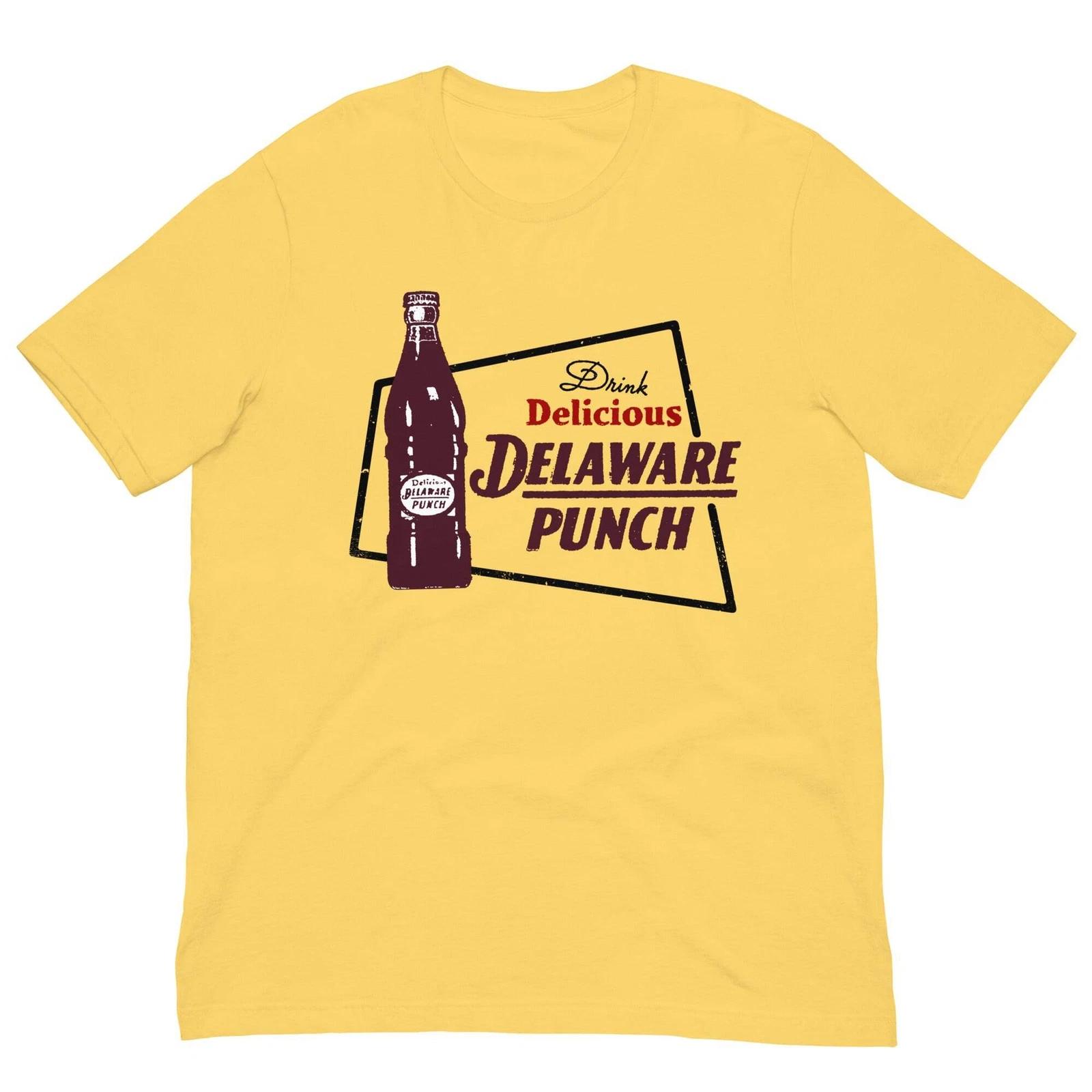 

Vintage Retro T Shirt Delaware Punch Cool Soda Pop Graphic Tee For Men Women XL