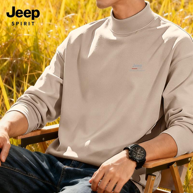 JEEP SPIRIT Men's Thermal Half-Turtleneck Long Sleeve Top