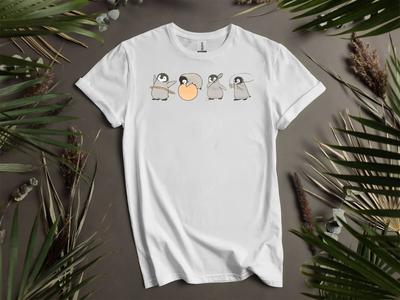 Cute Funny Penguins Doing Sports T-shirt T Shirt Men Women Unisex Tshirt K66
