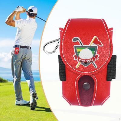 Golfball Tasche Tragetasche Beutel Sammler Tragbar PU Leder Mehrzweck Aufbewahrungstasche