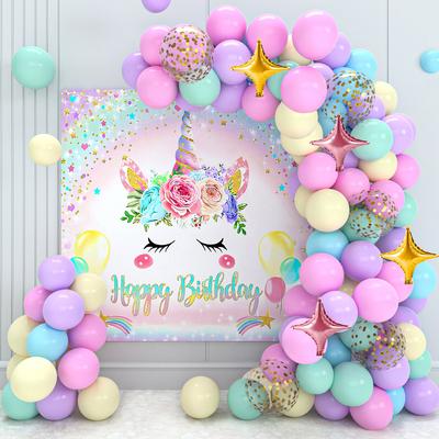 Jednorožec pozadí Balon Garland Arch Set Dekorace na narozeninovou párty Dětský narozeninový balónek Svatební potřeby Latexový balónek Baby Shower