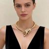 Exaggerated Rhinestone Leopard With Metal Alloy Chunky Choker Necklace For Women Jewelry Gorgeous Clothing Statement Accessory