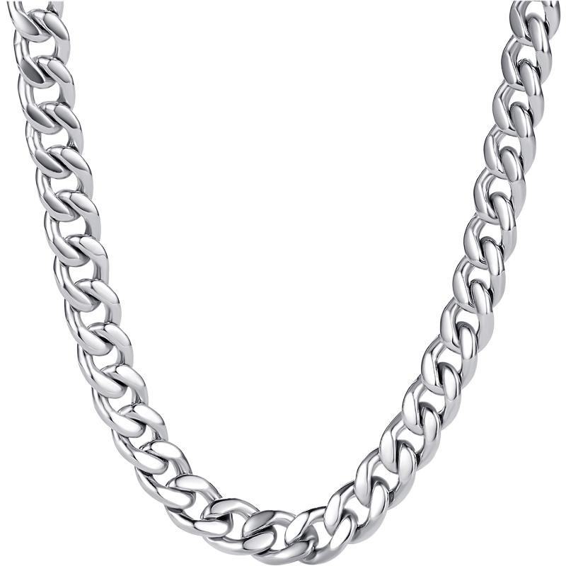Chow Tai Seng S925 Silver Men s Cuban Chain Necklace 52cm
