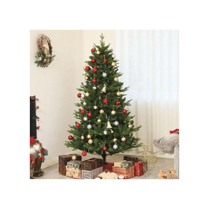 HOMCOM Artificial Christmas Tree, 180 Cm, 818 Branches, Quick Assembly, Steel Structure, Suitable for Christmas Decorations, Green