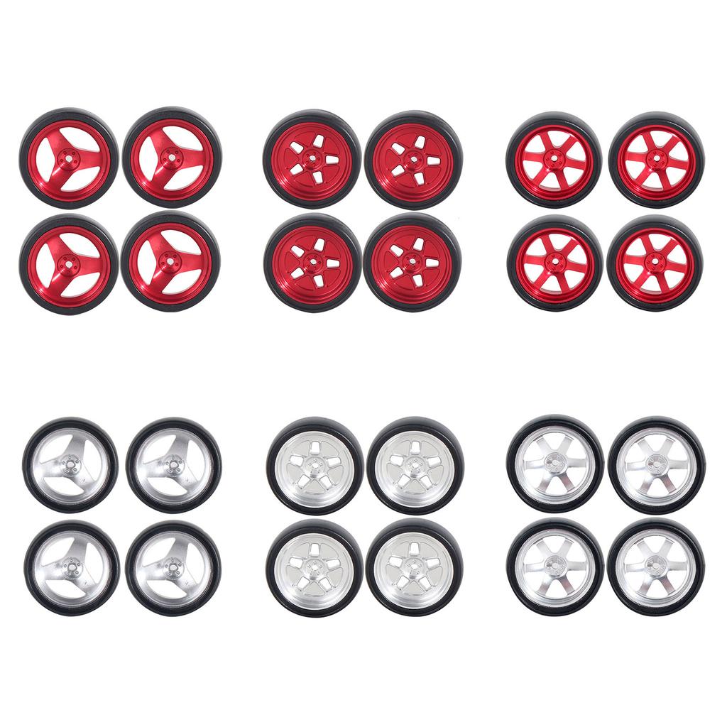1/18 Remote Control Drift Car Upgrade Tires 4PCS With Metal Rims For Enhanced Control And Stability Driving Experience