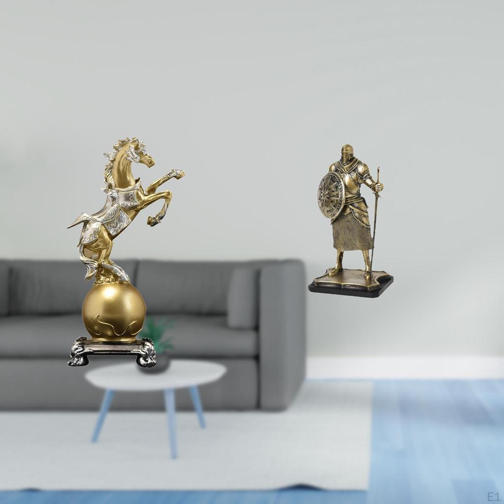 Modern Resin Horse Knight Decorative Figurine Creative Art Craft Ornament for Living Room Office