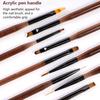 9Pcs Nail Brush Set, Nail Art Tool for Gel, Fine Line, Painting and Detail Work Pens with Stylish Brown Handles